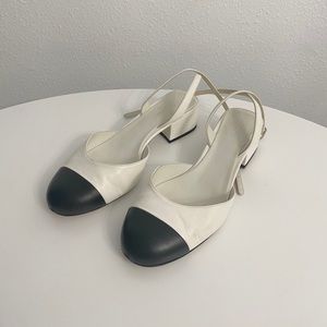 Chanel White and Black Shoes